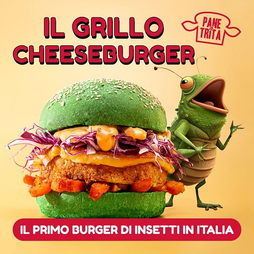 Farina di grillo, Pane & Trita presenta il nuovo cheeseburger a base di  insetti